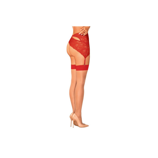 S814 Bas jarretelles rouge